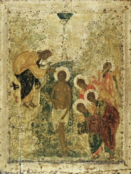 Baptism of Jesus by Andrei Rublev (1405).