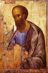 The apostle Paul by Andrei Rublev, c. 1420.