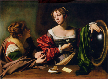 Martha and Mary Magdalene by Caravaggio (1598).