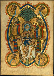 Paradise with Christ in the lap of Abraham, 13th century Germany.