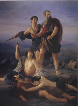 The Death of King Saul by Elie Marcuse (1817-1902).