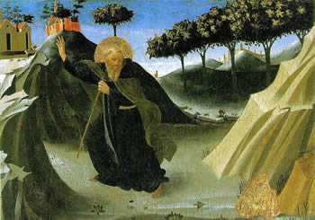 St. Anthony tempted by gold, Fra Angelico, c. 1436.