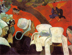 Jacob Wrestles the Angel, by Paul Gauguin, 1888.
