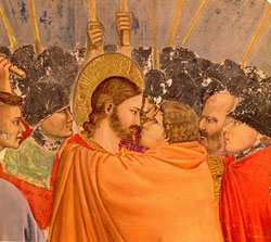 Judas betrays Jesus, Giotto, 1266-1337.