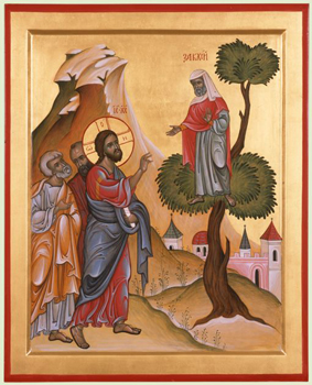 Icon of Jesus and Zaccheus.