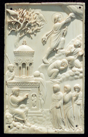 Ivory plaque, c. 400, Italy. The earliest ascension image?