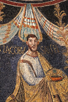 James, 5th-century mosic, Ravenna baptistry.