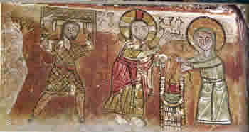 Jesus, the paralytic, and the woman at the well, 13th century Ethiopia.
