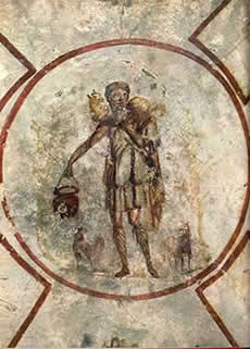 Fresco of Jesus the Good Shepherd, c. 250.