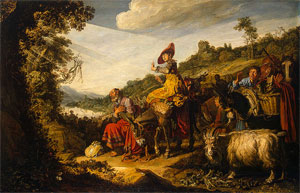 Abraham on the road to Canaan, Pieter Lastman, 1614