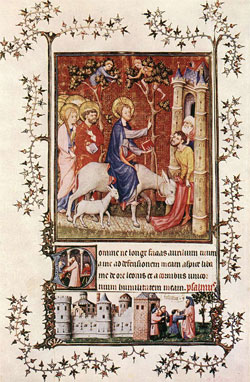 The Cleansing of Naaman by the Prophet Elisha, Master of the Baptist, c. 1409.