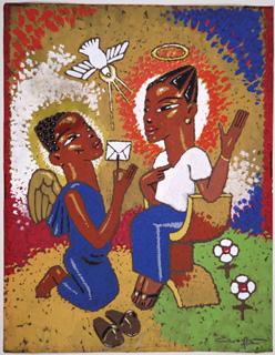 Annunciation by Nigerian artist Paul Woelfel.