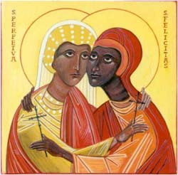 Saints Perpetua and Felicitas, third century women martyrs.