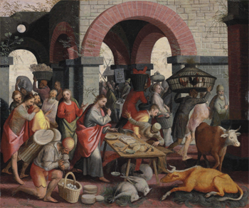 Pieter Aertsen, Christ Cleansing the Temple.