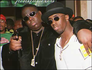 Rappers Biggie Smalls and Puff Daddy.
