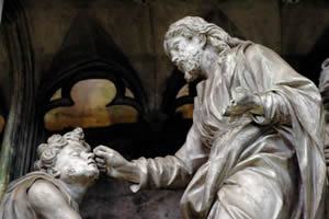 Jesus healing the blind man, (c) Jill K H Geoffrion, www.jillkhg.com.