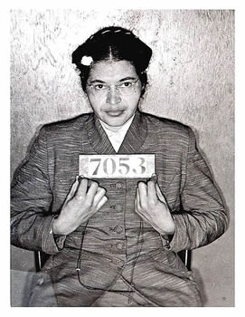 Rosa Parks booking photo after her arrest.