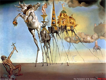 Salvador Dali, The Temptation of Saint Anthony (1946), the father of Christian monasticism.