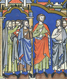 Samuel anoints Saul as King, Maciejowski Bible (13th century illuminated manuscript).