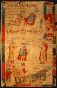 Four Scenes from the First Book of Samuel, late 11th century, miniature on vellum.