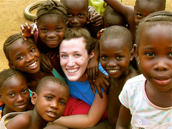 Megan Clendenin and Sierre Leone orphans.
