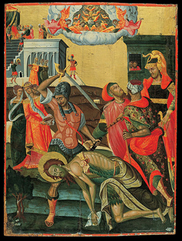 The beheading of St. John the Baptist.