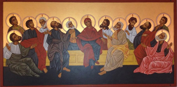 Orthodox icon of the Last Supper.
