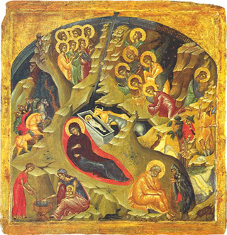 Traditional Orthodox Icon of the Nativity.
