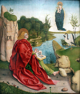 John the Evangelist on Patmos, 1490.