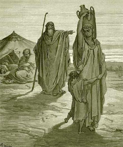 Abraham casts out Hagar and Ishmael, by Gustav Dore.