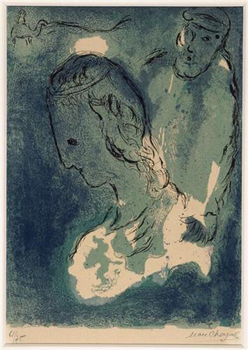 Abraham and Sarah by Marc Chagall, 1956.
