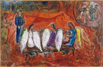 Abraham and Three Angels Marc Chagall, 1966.