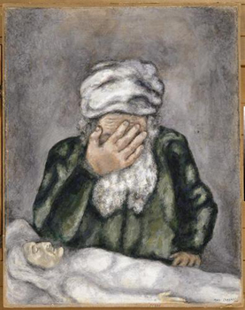 Abraham Weeps for Sarah, Marc Chagall, 1931.
