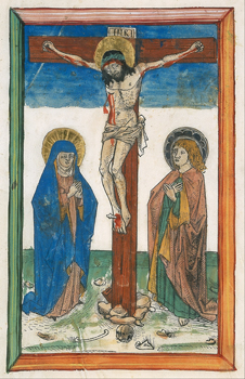 Anonymous German (Bamberg and Regensburg): Christ on the cross between the Virgin and Saint John, Google Art Project.