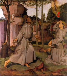 The Stigmata of Saint Francis by Bartolomeo della Gatta, tempera on wood, c. 1487.