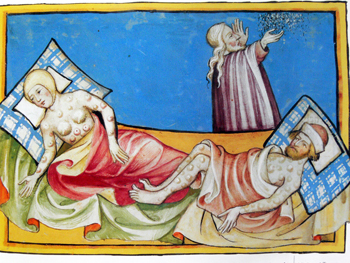 The Black Death from the Toggenburg Bible (1411).