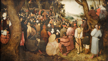 The preaching of John the Baptist by Bruegel.
