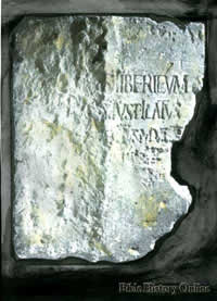 Inscription from theater at Caesarea, AD 26–36, "Pontius Pilate, Prefect of Judea".