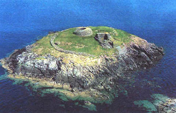 Celtic monastery ruins on Church Island, Valencia, in County Kerry, Ireland.