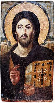 Christ Pantocrator, St. Catherine’s Monastery, Sinai (c.550 CE).