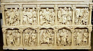 Christian sarcophagus, marble, c. 359.