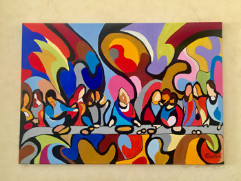 Claudine Grant Last Supper Abstract Painting.