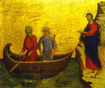 Duccio Di Buoninsegna Maesta Back Predella The Calling of St. Peter and St. Andrew.