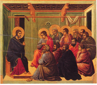 Duccio di Buoninsegna, Christ Taking Leave of the Apostles.