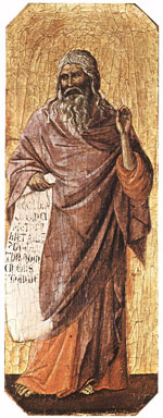 Isaiah, by Duccio di Buoninsegna, 1308-11, tempera on wood.