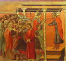 Duccio di Buoninsegna, Pilate Washing His Hands, 1308–11.