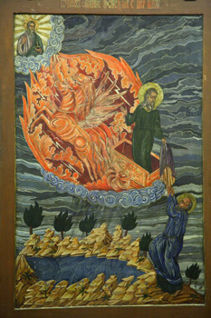 Elijah's Assumption: Russian Folk Icon.