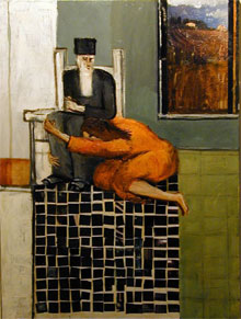 Elisha, oil and collage on canvas by Richard McBee (1999).
