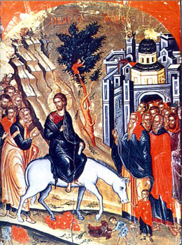 Entry into Jerusalem: Icon from Afon.