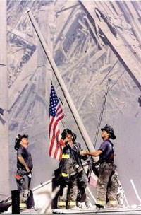 Firemen at Ground Zero. 